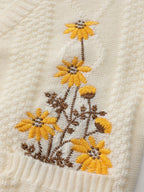 Florence | Women's V-Neck Cardigan | Floral Embroidery · Eltrendio