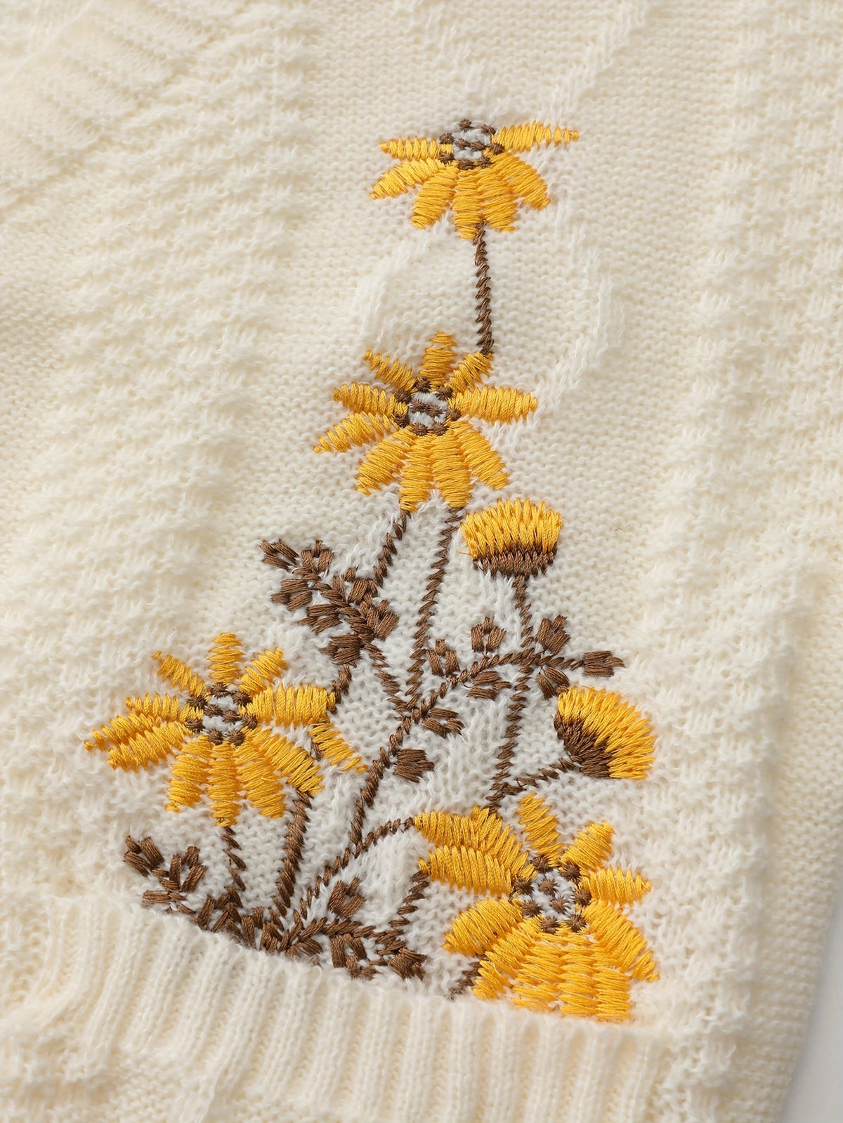 Florence | Women's V-Neck Cardigan | Floral Embroidery · Eltrendio