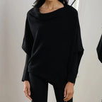 Freya | Women's Boat-Neck Jumper | Textured Sleeves · Eltrendio