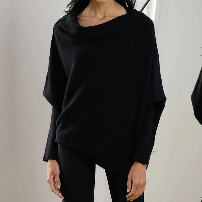 Freya | Women's Boat-Neck Jumper | Textured Sleeves · Eltrendio