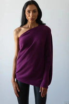 Freya | Women's Boat-Neck Jumper | Textured Sleeves · Eltrendio