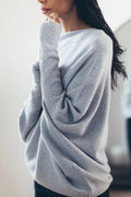 Freya | Women's Boat-Neck Jumper | Textured Sleeves · Eltrendio