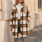 Freya | Women's Checked Shacket | Fleece · Eltrendio
