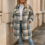 Freya | Women's Checked Shacket | Fleece · Eltrendio