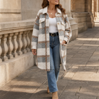 Freya | Women's Checked Shacket | Fleece · Eltrendio