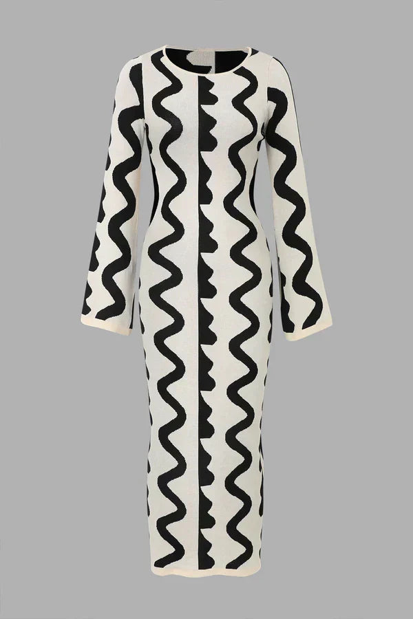Freya | Women's Crew Neck Dress | Wave-Knit · Eltrendio