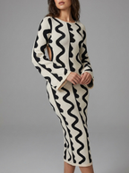 Freya | Women's Crew Neck Dress | Wave-Knit-Eltrendio