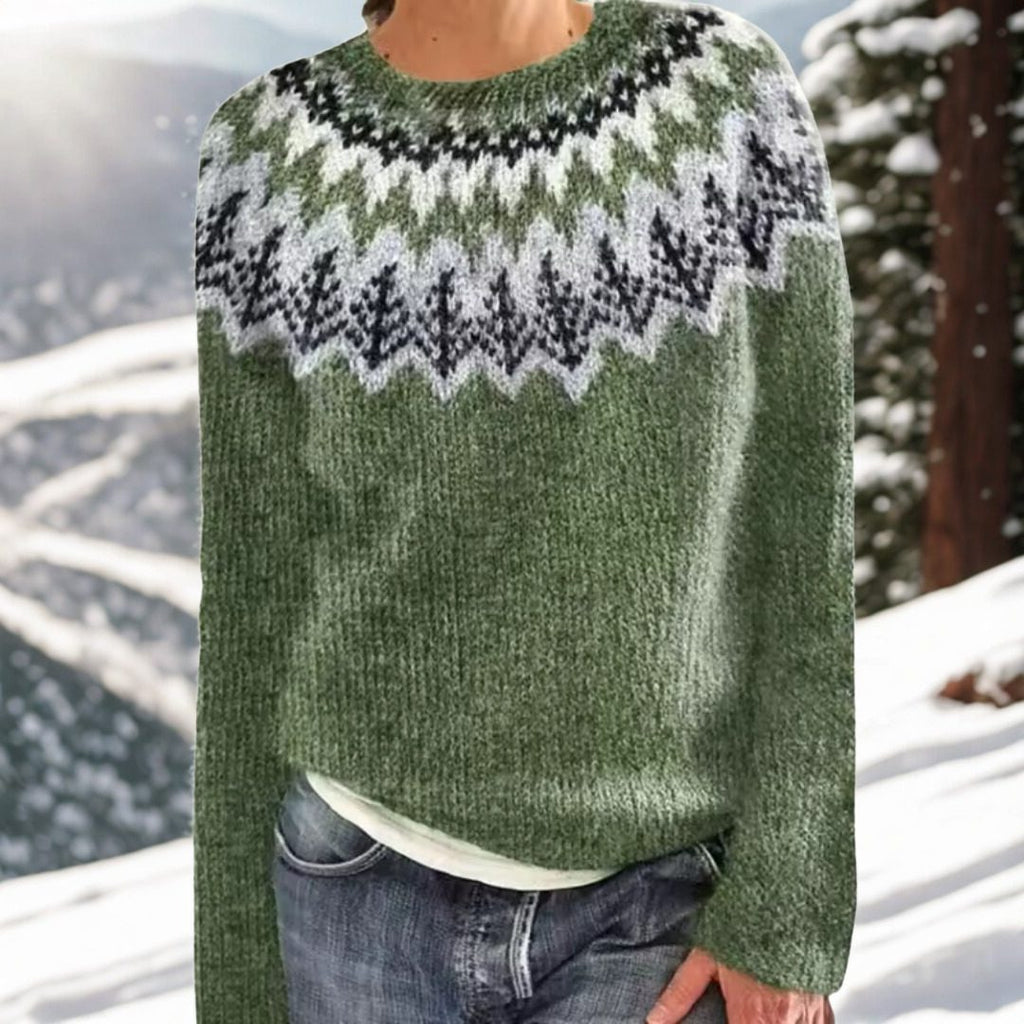 Freya | Women's Crew Neck Jumper | Fair Isle · Eltrendio