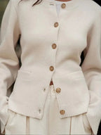 Freya | Women's Crewneck Cardigan | Button-Front · Eltrendio