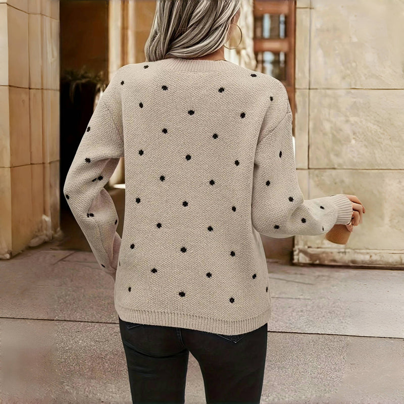 Freya | Women's Crewneck Jumper | Polka Dot · Eltrendio
