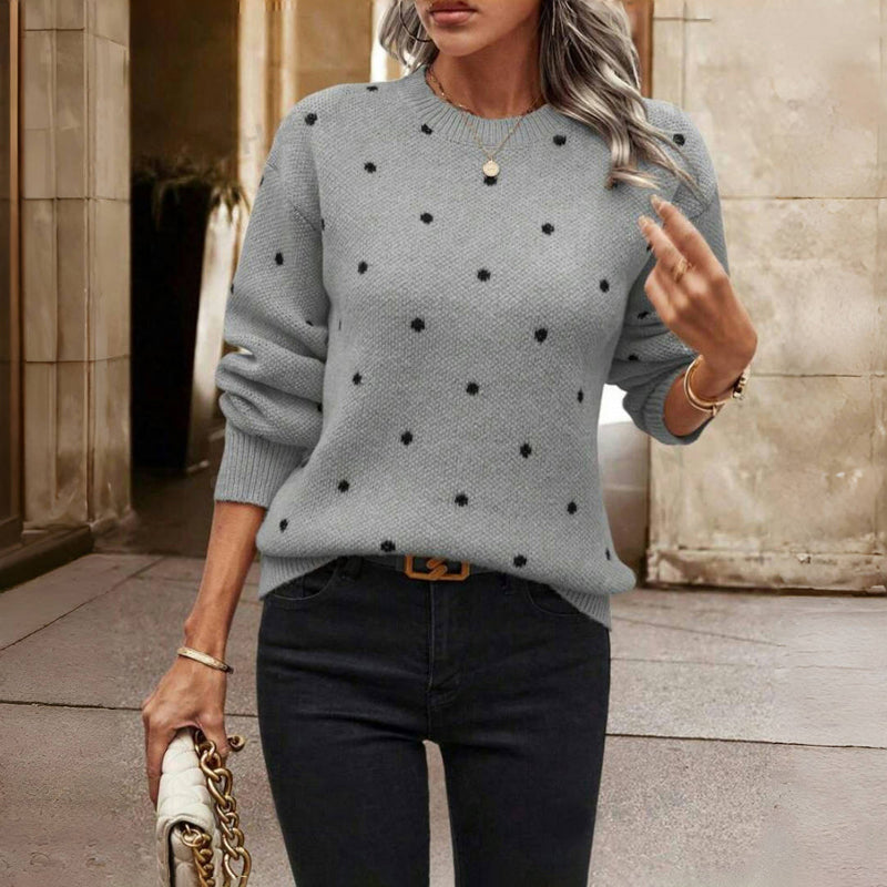Freya | Women's Crewneck Jumper | Polka Dot · Eltrendio