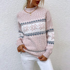 Freya | Women's Crewneck Jumper | Snowflake Knit · Eltrendio
