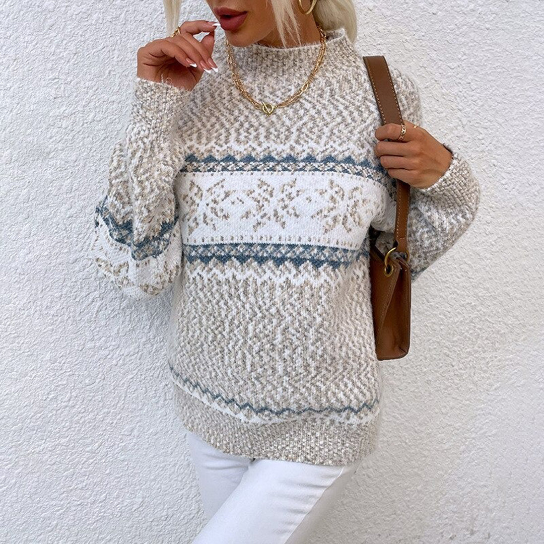 Freya | Women's Crewneck Jumper | Snowflake Knit · Eltrendio