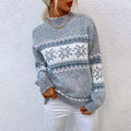 Freya | Women's Crewneck Jumper | Snowflake Knit · Eltrendio