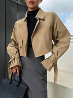 Freya | Women's Cropped Jacket | Buckle Cuffs · Eltrendio