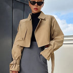 Freya | Women's Cropped Jacket | Buckle Cuffs · Eltrendio