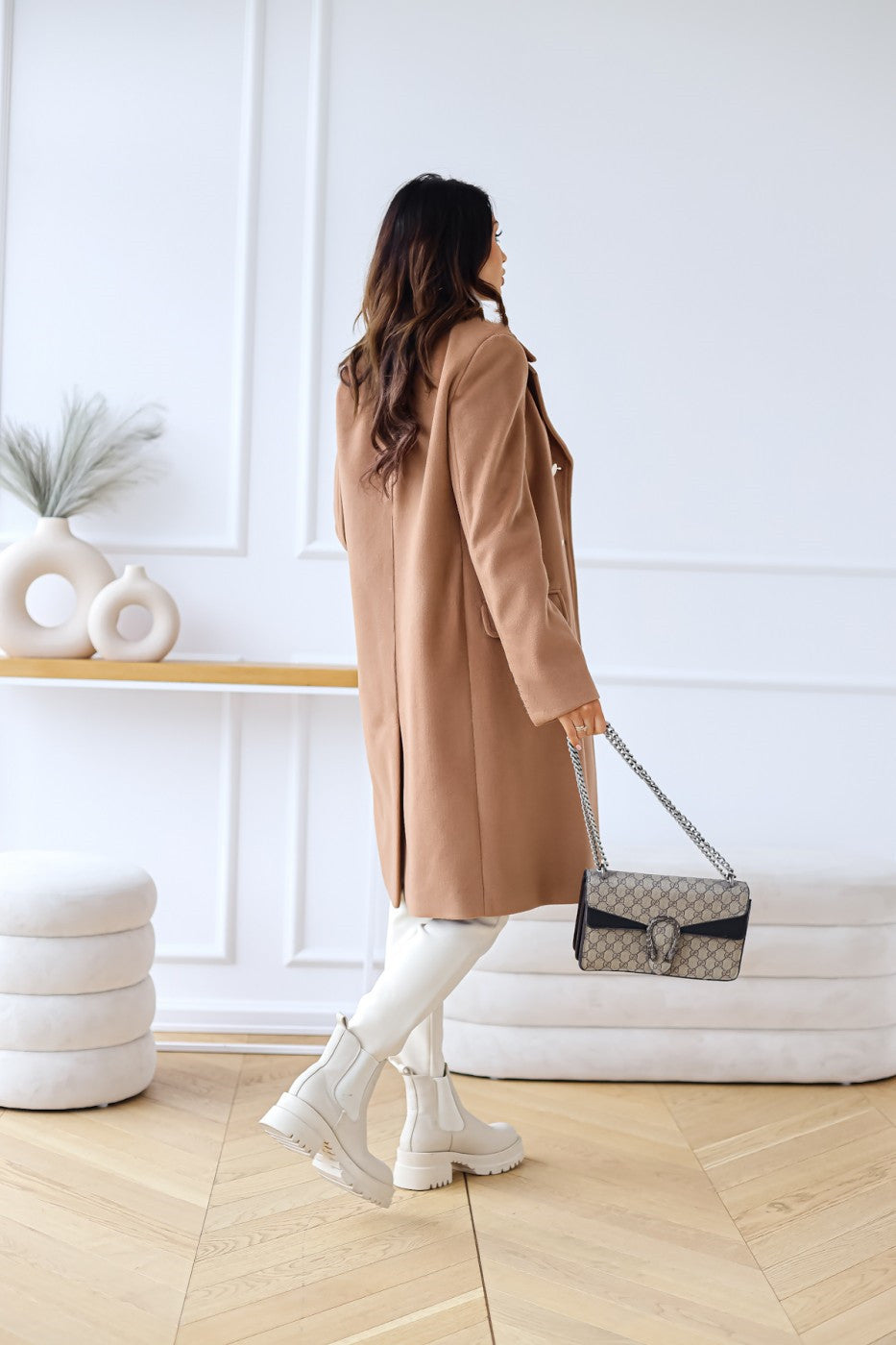 Freya | Women's Double-Breasted Coat | Gold Buttons · Eltrendio