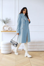 Freya | Women's Double-Breasted Coat | Gold Buttons · Eltrendio