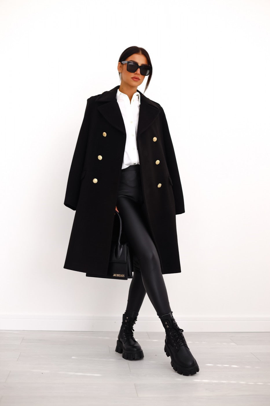 Freya | Women's Double-Breasted Coat | Gold Buttons · Eltrendio