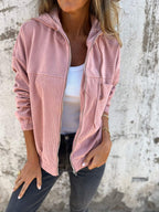 Freya | Women's Hooded Corduroy Jacket | Zip-Up · Eltrendio