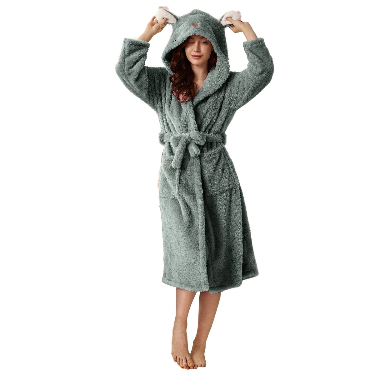 Freya | Women's Hooded Dressing Gown | Fleece · Eltrendio