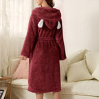 Freya | Women's Hooded Dressing Gown | Fleece · Eltrendio