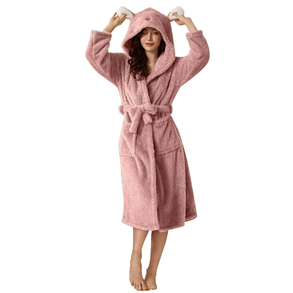 Freya | Women's Hooded Dressing Gown | Fleece · Eltrendio