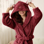 Freya | Women's Hooded Dressing Gown | Fleece · Eltrendio