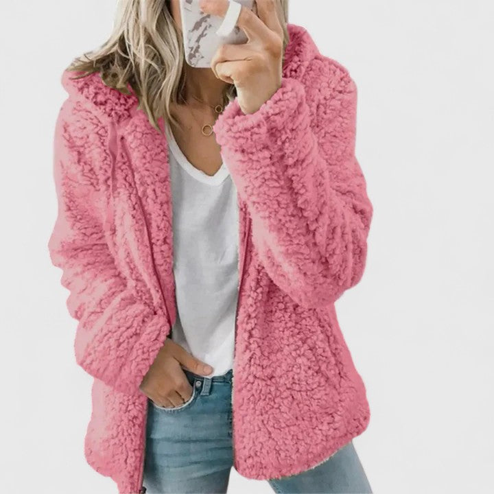 Freya | Women's Hooded Jacket | Teddy Fleece · Eltrendio