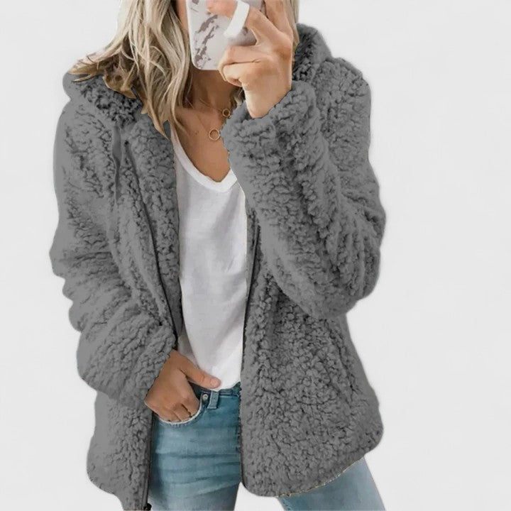 Freya | Women's Hooded Jacket | Teddy Fleece · Eltrendio
