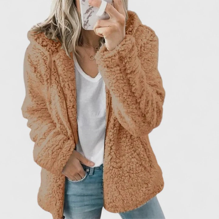 Freya | Women's Hooded Jacket | Teddy Fleece · Eltrendio