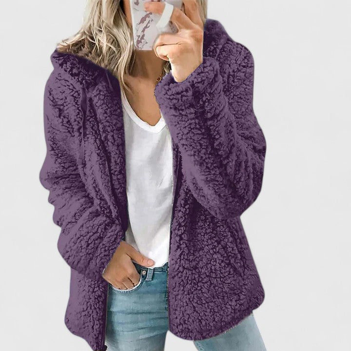 Freya | Women's Hooded Jacket | Teddy Fleece · Eltrendio