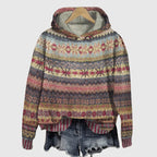 Freya | Women's Hooded Jumper | Fair Isle Knit · Eltrendio