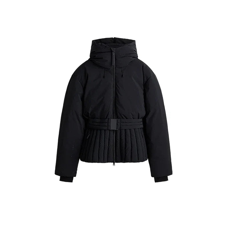 Freya | Women's Hooded Puffer Jacket | Belted Waist · Eltrendio