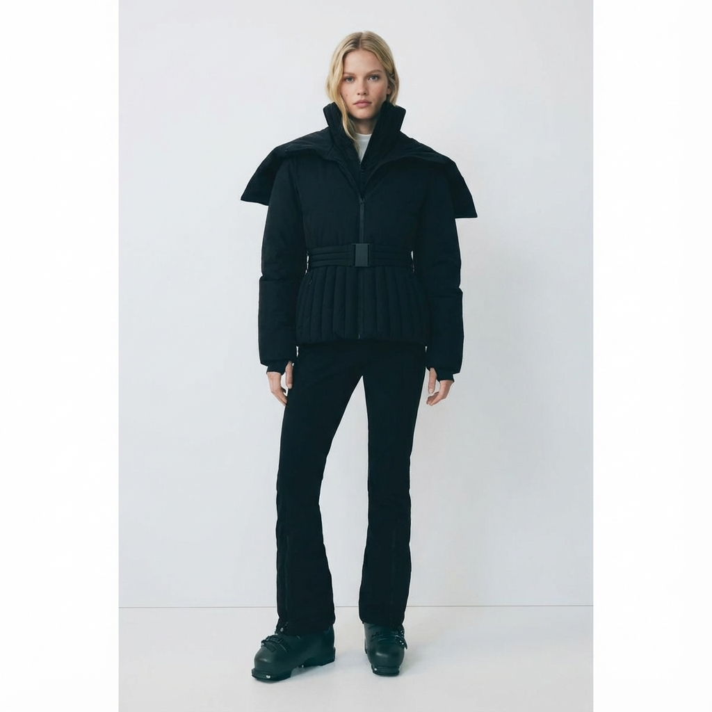 Freya | Women's Hooded Puffer Jacket | Belted Waist · Eltrendio
