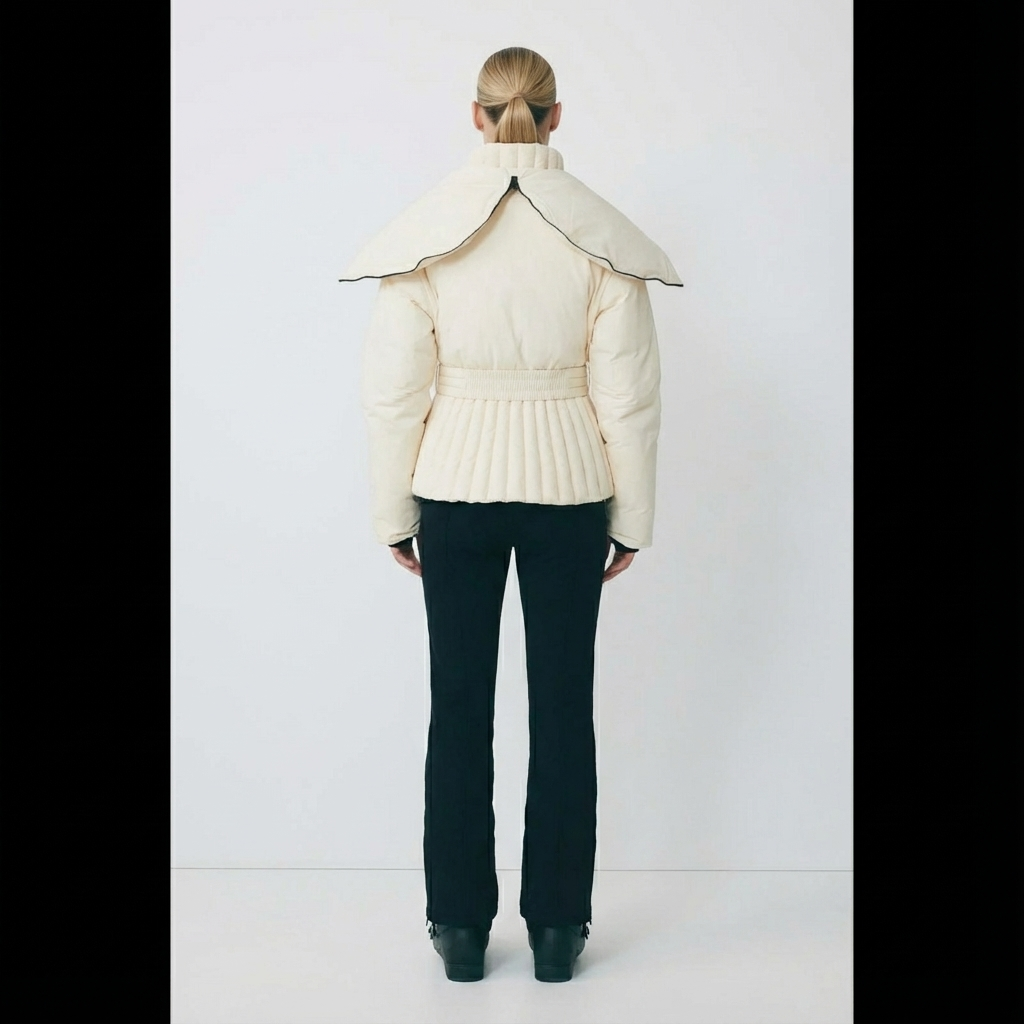 Freya | Women's Hooded Puffer Jacket | Belted Waist · Eltrendio