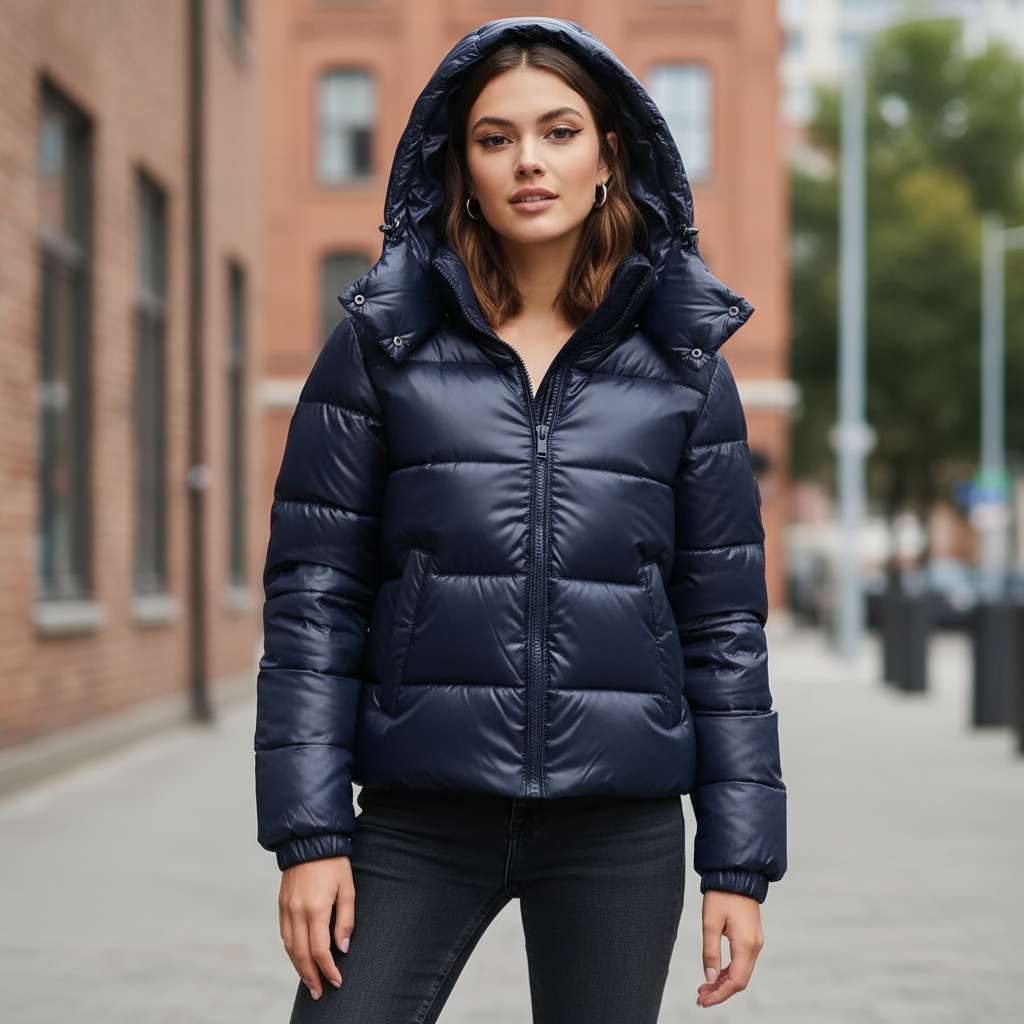Freya | Women's Hooded Puffer Jacket | Detachable Hood · Eltrendio