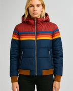 Freya | Women's Hooded Puffer Jacket | Striped · Eltrendio