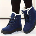 Freya | Women's Lace-Up Ankle Boots | Fur Trim · Eltrendio