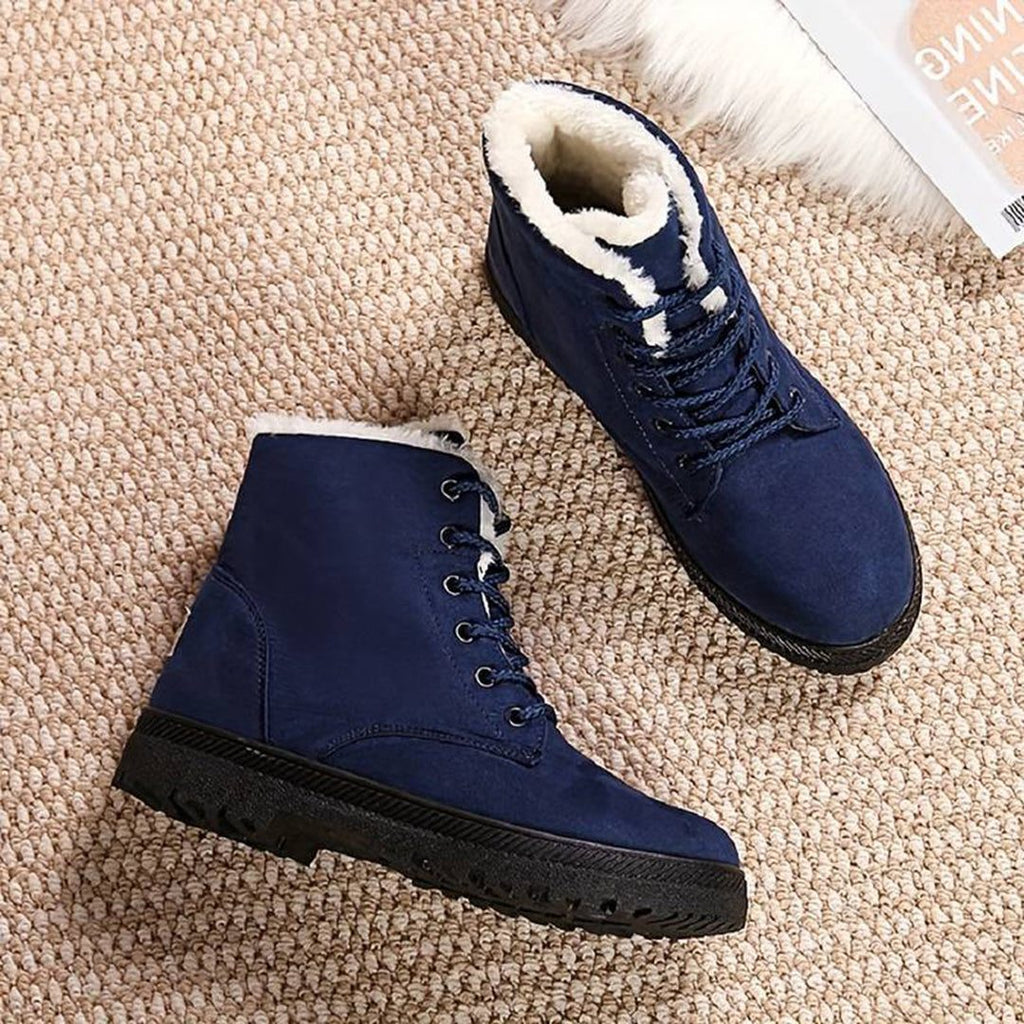 Freya | Women's Lace-Up Ankle Boots | Fur Trim · Eltrendio