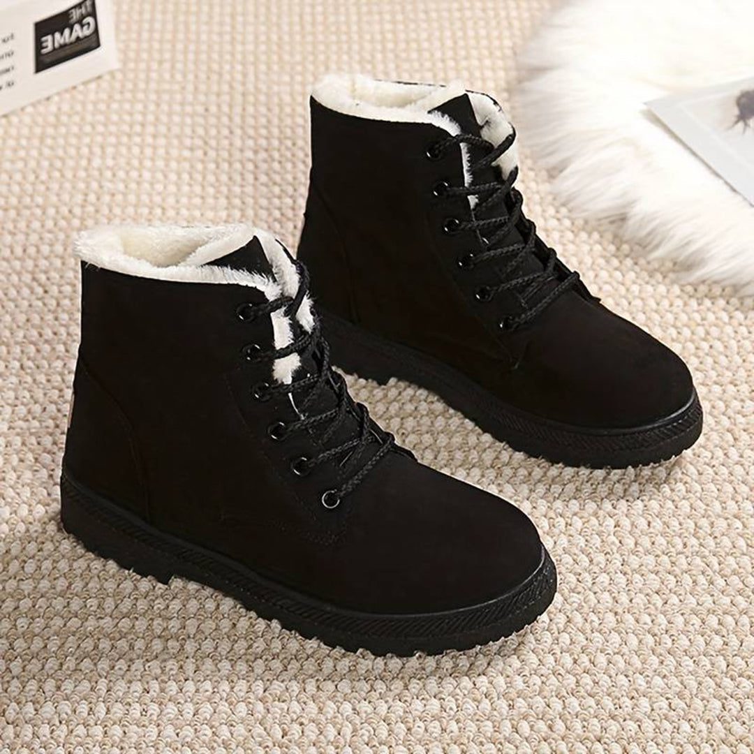 Freya | Women's Lace-Up Ankle Boots | Fur Trim · Eltrendio