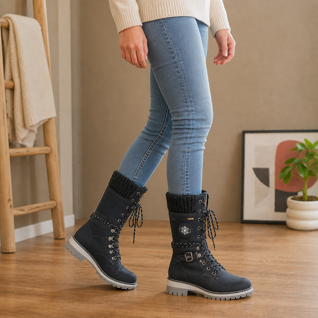 Freya | Women's Lace-Up Boots | Side Zip · Eltrendio