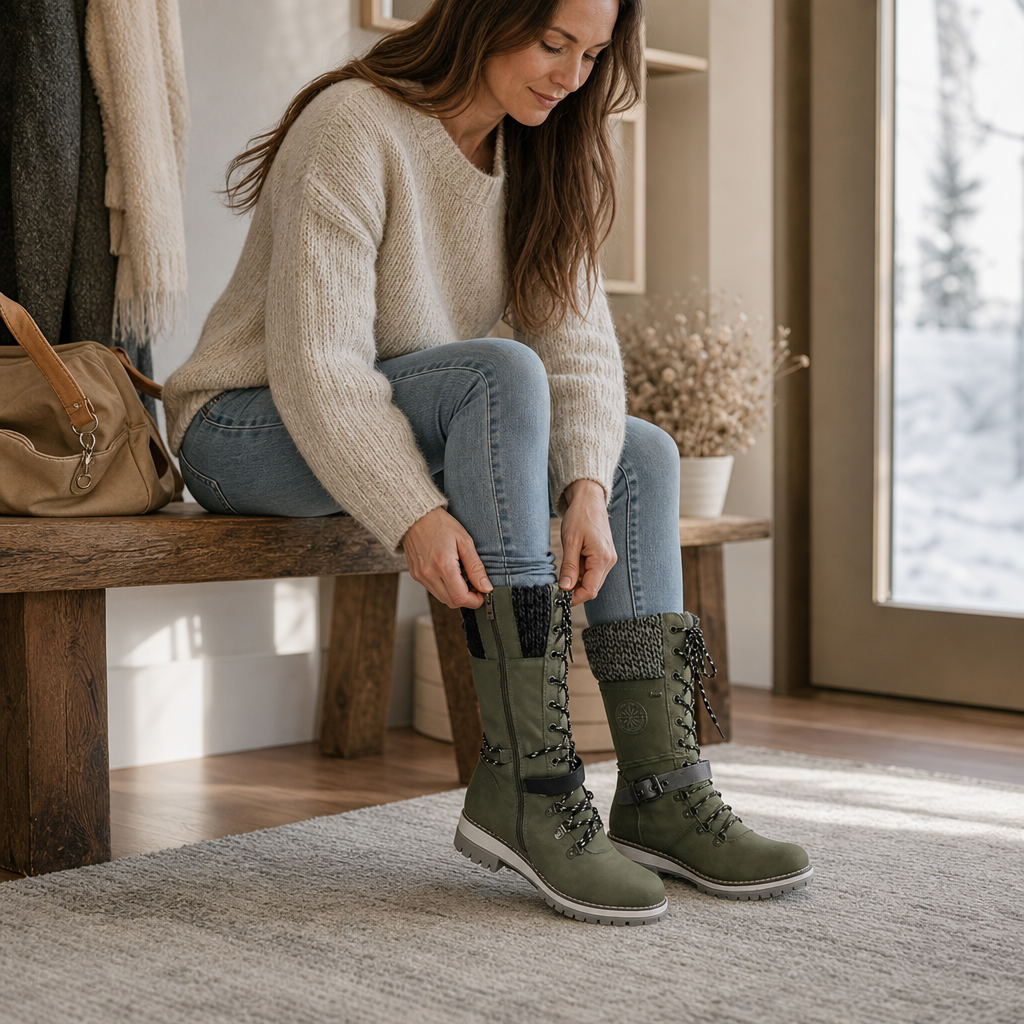 Freya | Women's Lace-Up Boots | Side Zip · Eltrendio