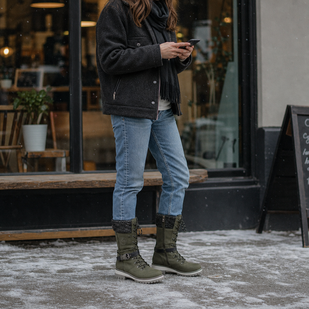 Freya | Women's Lace-Up Boots | Side Zip · Eltrendio