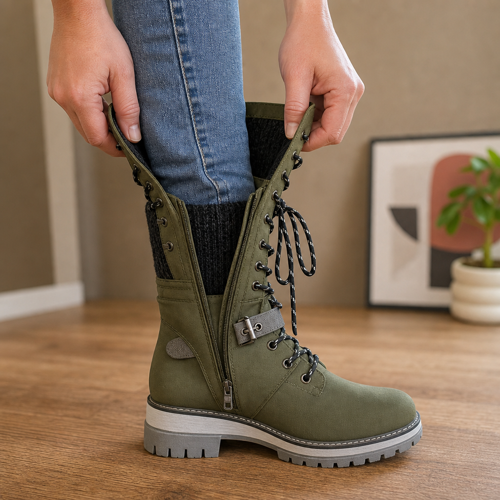 Freya | Women's Lace-Up Boots | Side Zip · Eltrendio