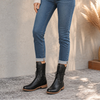Freya | Women's Lace-Up Combat Boots | Side Zip · Eltrendio