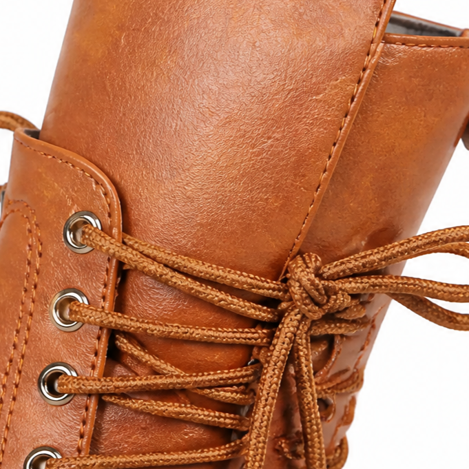 Freya | Women's Lace-Up Combat Boots | Side Zip · Eltrendio