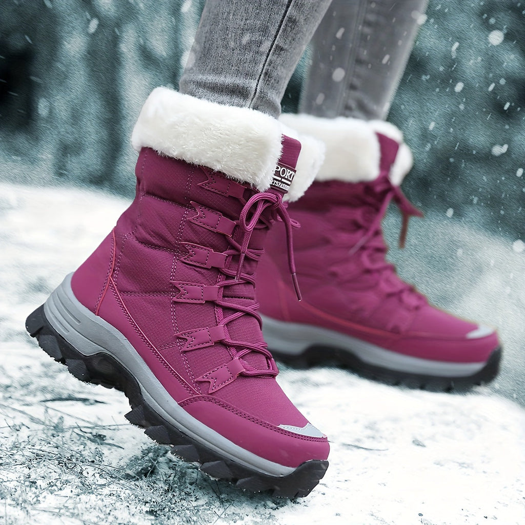Freya | Women's Lace-Up Snow Boots | Fleece-Lined · Eltrendio