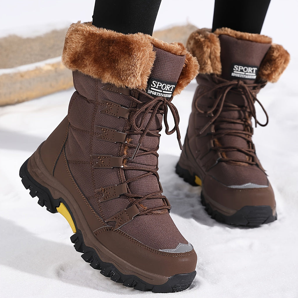 Freya | Women's Lace-Up Snow Boots | Fleece-Lined · Eltrendio