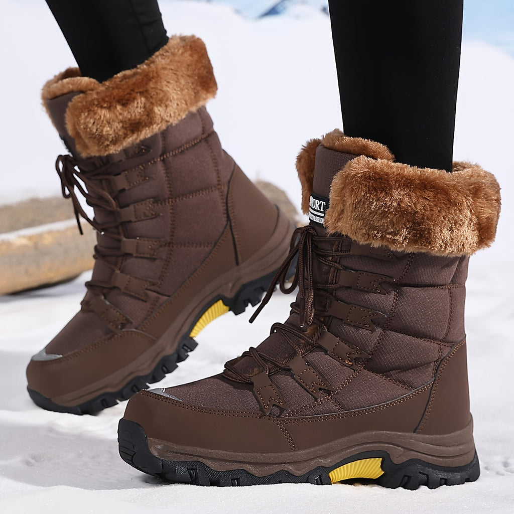 Freya | Women's Lace-Up Snow Boots | Fleece-Lined · Eltrendio